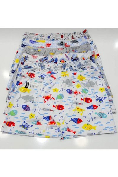 Tutku Boy's 3" Mixed Patterned Elastane Cotton Boxers 0254