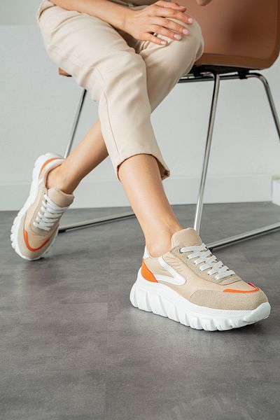 Trendpink Pantofort de damă cu dantelă din piele, țesătură parașută, cu talpă mijlocie pedica