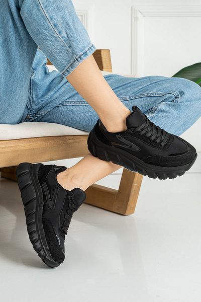 Trendpink Pantofort de damă, cu șireturi, țesătură parașută, ocazional, cu talpă mijlocie