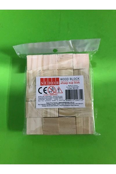 Südor Sudor-wooden Cube Block 20pcs Natural
