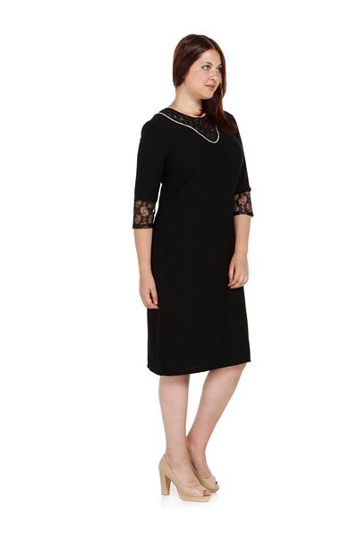 Nidya Moda Women's Black Jewelled Robe Cuff Lace Evening Dress 4083S