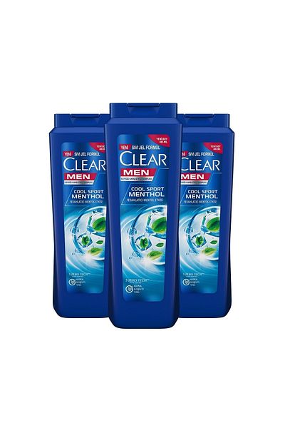 Clear Cool Sport Menthol 350 Ml X3 Pieces - Shampoo Effective Against Dandruff