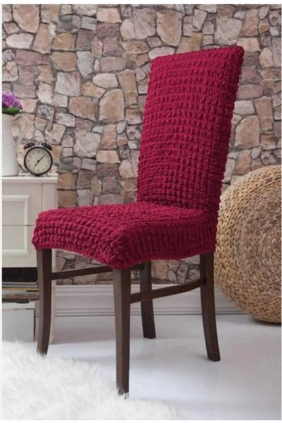 Güzel Aral High Quality Washable Elastic Flexible Wrapped Chair Cover. Burgundy 1 Piece