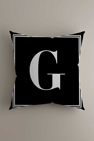 LadiesHome كيس وسادة رمي الحروف - حرف G - 43x43 سم