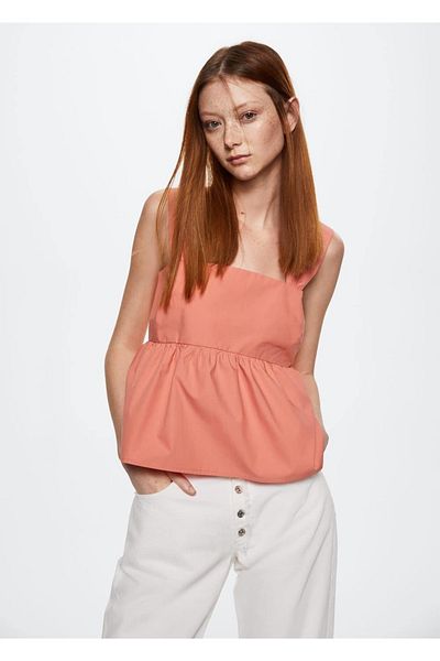 MANGO Woman Flounce pamutblúz