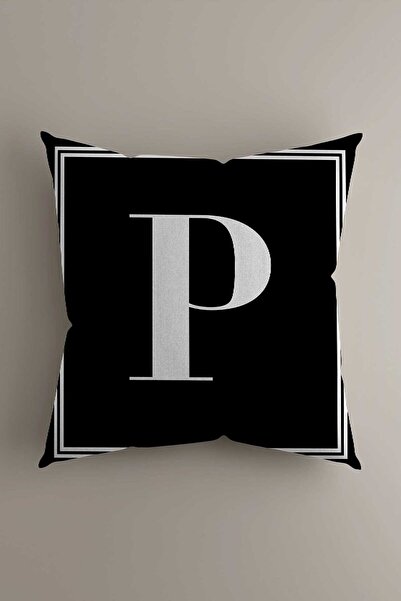 LadiesHome Μαξιλαροθήκη με γράμμα - Γράμμα Π - 43x43 εκ.