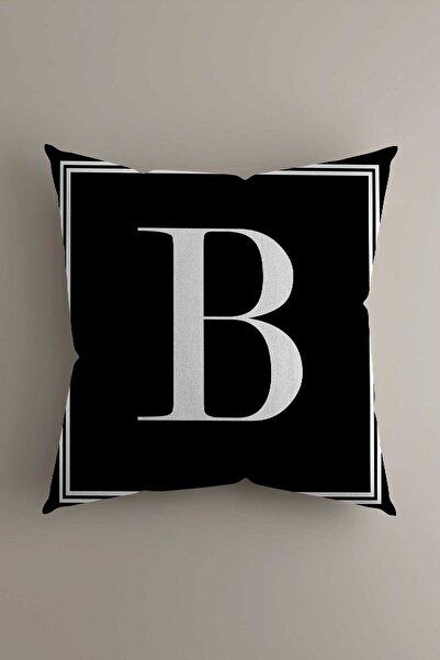 LadiesHome كيس وسادة رمي الحروف - حرف B - 43x43 سم