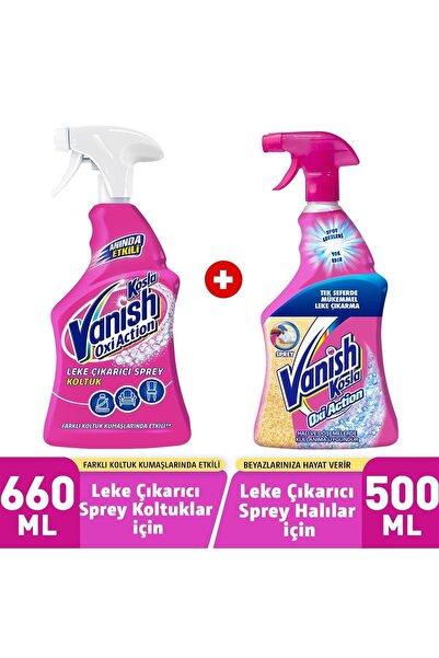 Vanish Kosla Halı Temizleyici Sprey 500ml+ Koltuk Leke Çıkarıcı 660 Ml