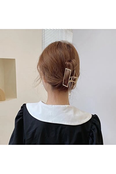 GÜLPEŞE Cataramă cu zăvor cu zăvor cu perle, dreptunghiulară, aurie, pentru f...