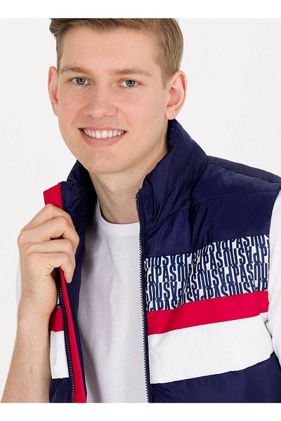 U.S. Polo Assn. Мъжки елек от тъмносин читон