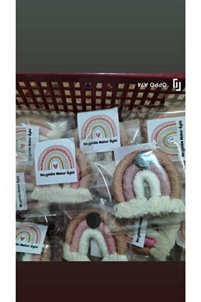 hobievimdizayn Mıknatıslı 20 Adet Bebek Hediyeliği Gökkuşağı Magnet Makrome K...