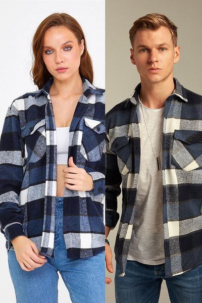 COOL TARZ Unisex Μπλε μπλουζάκι Ξυλοκόπο πουκάμισο - μονή τιμή