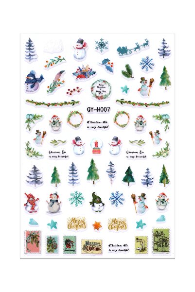 BP Tattoo Christmas Yeni Yıl Figürleri Nail Art Tırnak Sticker