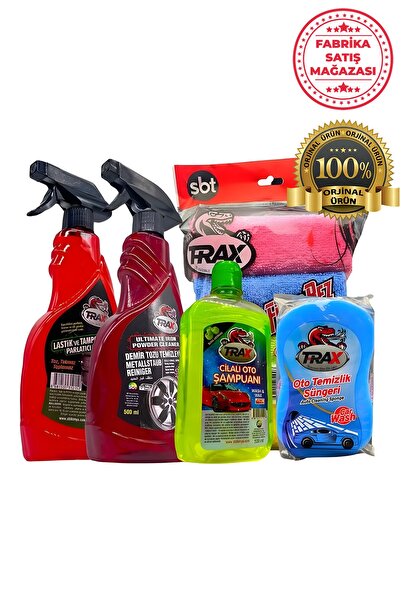 ARACINIZ İÇİN EN İYİSİ T-RAX Oto Lastik Parlatıcı-demir Tozu-4lü Mikrofiber B...