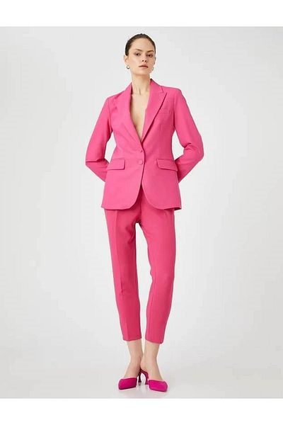 Koton Women's Classic Trousers Pink 3sak40066uw