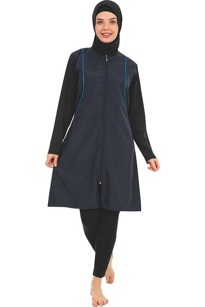 by İGP Women's Hijab Fully Covered Long Sleeve Zippered Swimsuit