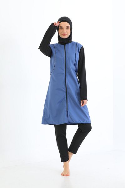 by İGP Women's Hijab Fully Covered Long Sleeve Zippered Swimsuit
