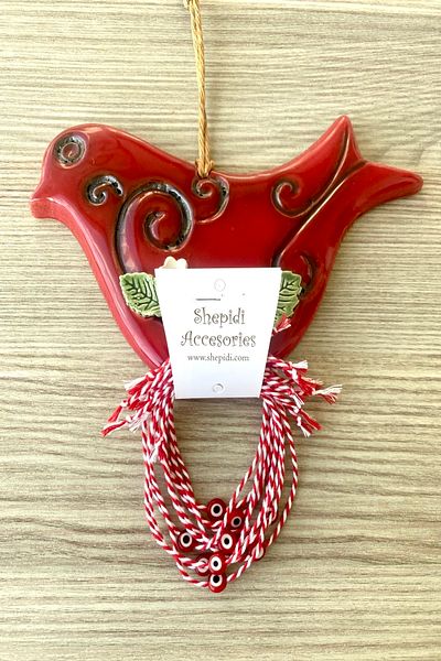 Shepidi 15 Pieces Handmade Marteniçka with Red Evil Eye Beads