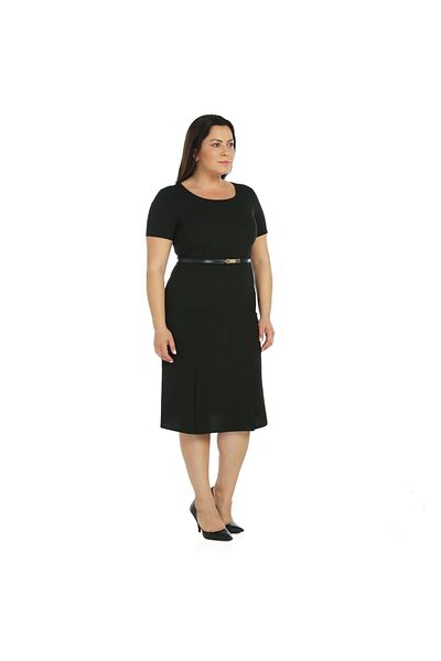 Nidya Moda Women's Black Front Slit Evening Dress 4086S