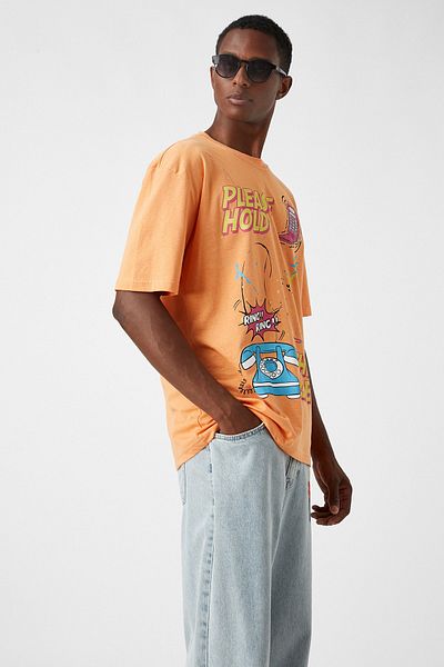 Koton Phone Printed Oversize T-Shirt