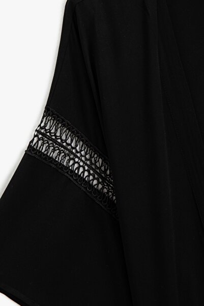 Koton 3sak40001bw Μαύρο 999 Γυναικεία παχύρρευστα ρούχα παραλίας κιμονό