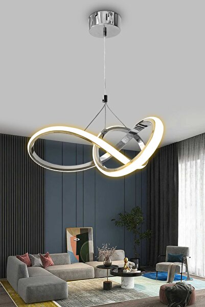 RSCOLLECTIONS Düz 3 Renk Kardelen Model Beyaz- Sarı- Gün Işığı Modern Sarkıt Led Avize