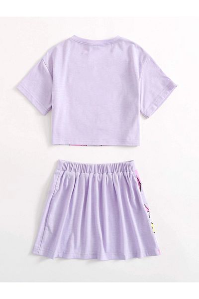 Machetta Kids Unicorn Unicorn Printed Skirt-tshirt Girl's Summer Set