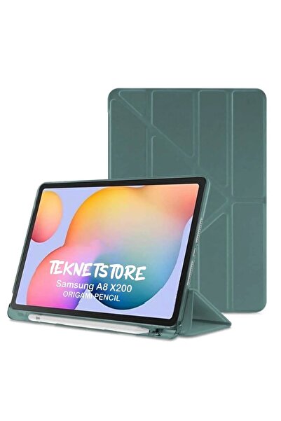 TEKNETSTORE Samsung Galaxy Tab S6 Lite P610 Uyumlu Kalem Bölmeli Pu Deri Arkası Yumuşak Koruyucu Silikon Kılıf
