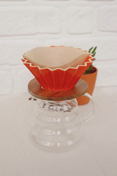 Epinox V60 Dripper with Wooden Stand - Orange