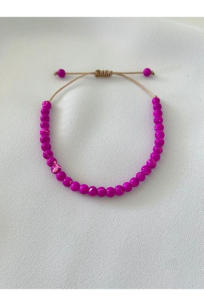 Atelier Çağla Fuchsia Pink Glass Bead Bracelet