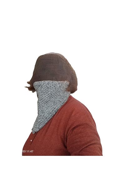 Meralin Elinden Hand Knitted Gray Neck Collar