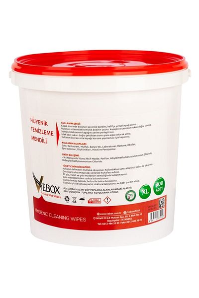VEBOX Easy Wet Wipes Bucket Wet Wipes White Soap Scented Gold (300 Pieces)