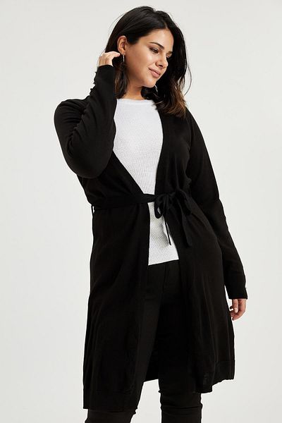 DeFacto Women's Black Degaje Collar Relax Fit Knitwear Cardigan R4657AZ20AU