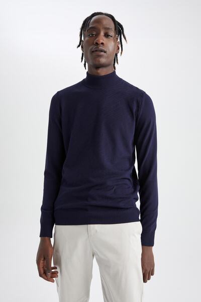 DeFacto Pulover tricotat cu jumătate de guler slim Fit