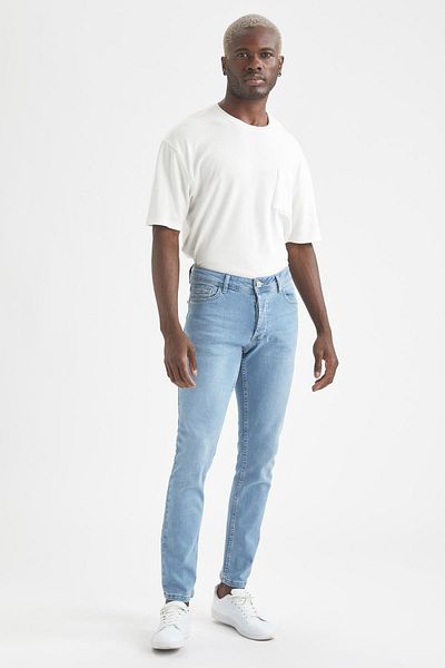 DeFacto Jean παντελόνι Pedro Slim Fit Normal Waist στενό πόδι