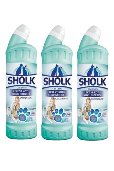 Sholk Evcil Hayvan Leke e Koku Giderici Oksijenli Çamaşır Suyu 750ml X3 Adet