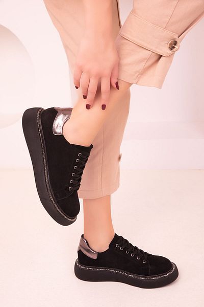 SOHO Black Suede Women's Sneakers 17737