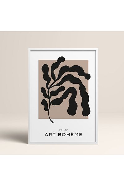 HOMEPACK Boho Bohemian Linear Linear Modern Abstract Art Πίνακας με κορνίζα