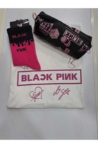 GC GÖKHAN CLUB Blackpink Unisex T-shirt Θήκη για στυλό Συνδυασμός κάλτσες