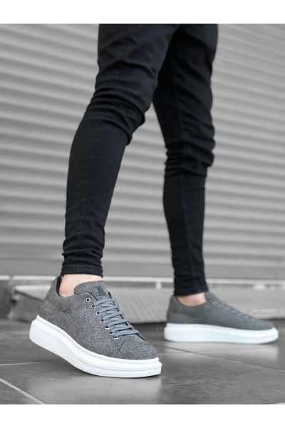Epikoza High Sole Style Gray Suede Casual Men's Shoes Ekz652mr21
