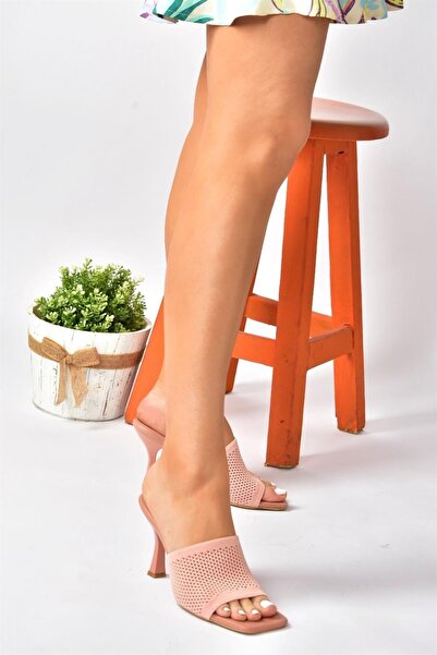 Fox Shoes Púderes kötöttáru szövet sarkú női papucs P590033357