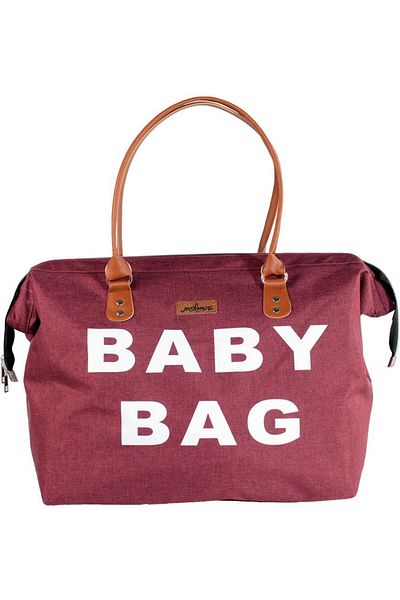 Molmini Mother Baby Bag, Baby Care Bag, Baby Bag, Mommy Bag, Baby Bag Linen Claret Red