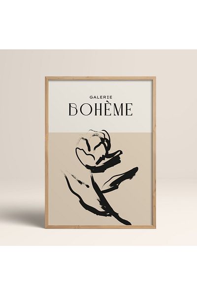 HOMEPACK Boho Bohemian Linear Linear Modern Abstract Art Πίνακας με κορνίζα