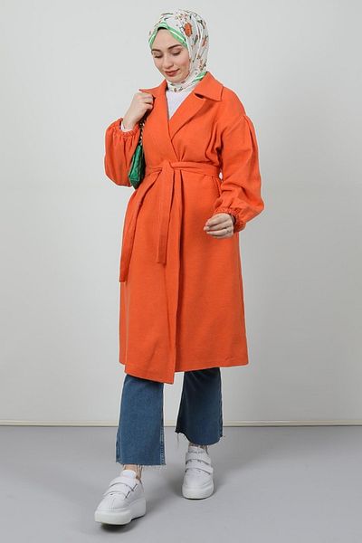 Giza Giyim Παλτό Asuman Cashmere Πορτοκαλί