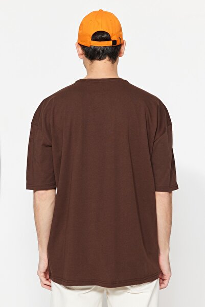 Trendyol Collection Oversize/Wide Cut Crew Neck Short Sleeve City Printed 1 Cotton T-Shirt TMNSS21TS1217