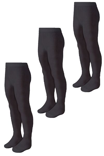 Bonny Silver Odor-Free Pantyhose Girl's Black Silver Socks 3 Pack