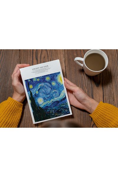 Fark Tanıtım Caiet fără linii A5 cu design de copertă Van Gogh (model de noapte înstelată)