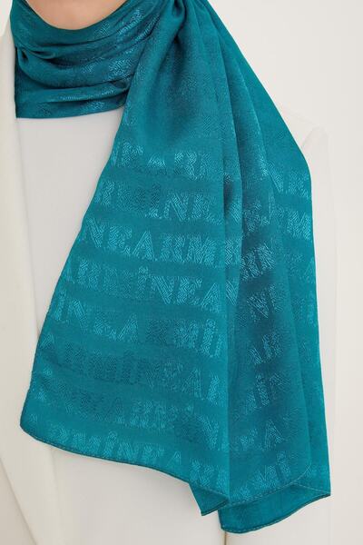 Armine Marka Işlemeli Jakarlı Şal Petrol