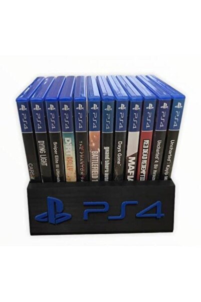 3 boyutlu dükkan Ps4 Oyun Standı 12 Oyun Kapasiteli Mavi Logo