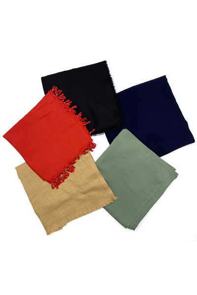 nazipek Mixed 5-Piece Scarf Writing Set Cotton Gift Dowry Handmade Beaded Flared Inner Cheesecloth